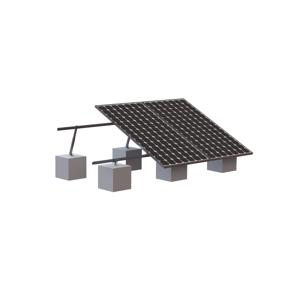 Montaje para 3 Panel Solar, Riel "8" de 4050mm para Módulos con Espesor de 35mm, Velocidad de Viento Máx. 136km/h (20° a 45°)