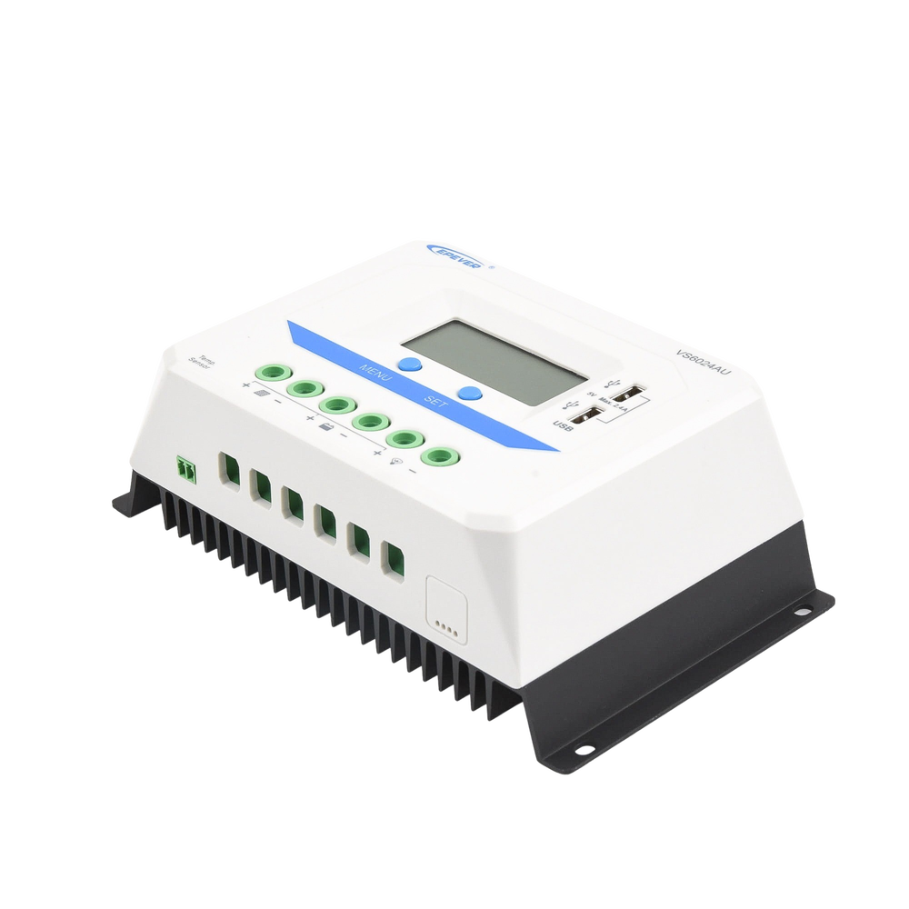 Controlador Solar de Carga PWM 12/24V 60 A, Salida USB, con Display