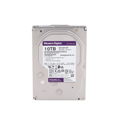 Disco Duro Purple Pro de 10 TB / 7200 RPM / Optimizado para Soluciones de Videovigilancia con Analiticos (Meta Data) / Uso 24-7 / 5 Años de Garantia