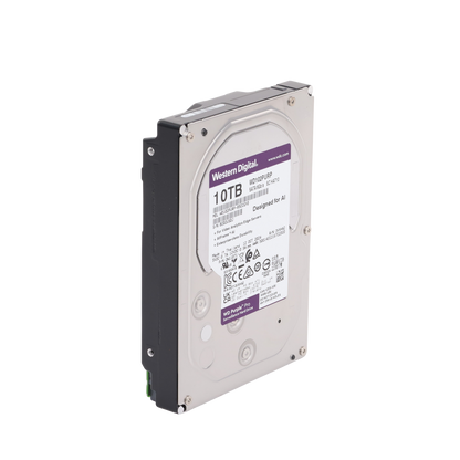 Disco Duro Purple Pro de 10 TB / 7200 RPM / Optimizado para Soluciones de Videovigilancia con Analiticos (Meta Data) / Uso 24-7 / 5 Años de Garantia