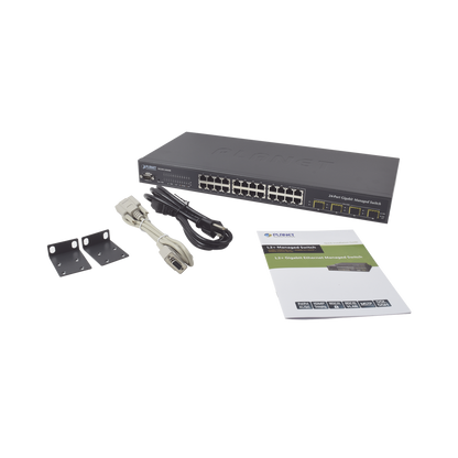 Switch Administrable L2+ 24 puertos 10/100/1000 Mbps, 4 Puertos Combo SFP