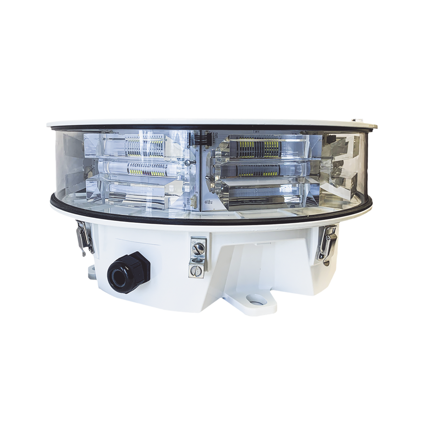 Baliza LED de Obstáculos Intensidad Media STAR Series / 20.000 cd Blanco/ 360° Cobertura Horizontal / IR Incluido 246 mW/sr / IP66 NEMA 4 / AC