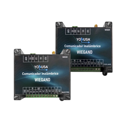 Convertidor de lectora para control de acceso (cableado a inalámbrico) / 1 Wiegand / 2 Relevadores / 2 Entradas / Hasta 1.6 KM de distancia