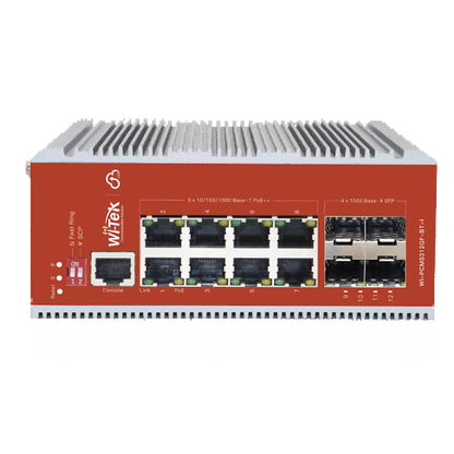 Switch L2+ PoE Industrial / Administración Cloud-Web-CLI / 8 Puertos PoE af/at/bt 100/1000 Mbps / 2 Puertos SFP Gigabit / Presupuesto PoE 460 W / Protocolo ERSP (redundancia enlaces)