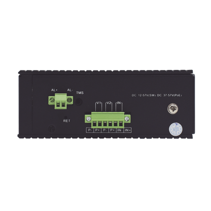 Switch Industrial administrable PoE, puerto 1-2 PoE 24/48. puertos 3-8 puertos 802.3 af/at/bt, hasta 60 W