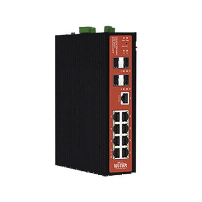 Switch Industrial administrable PoE, puerto 1-2 PoE 24/48. puertos 3-8 puertos 802.3 af/at/bt, hasta 60 W