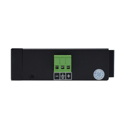 Inyector PoE Industrial / DC entrada 12-57V / PoE salida de Hasta 90W / Carcasa de Metal / Riel DIN / Aplicaciones CCTV
