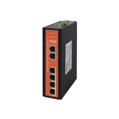 Switch industrial 4 puertos Fast Ethernetcon POE 802.3af/at + 2 puertos UPLINK gigabit
