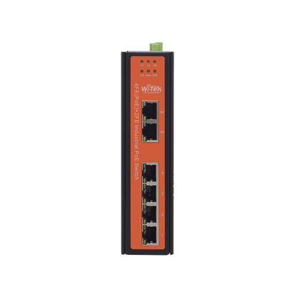 Switch industrial 4 puertos Fast Ethernetcon POE 802.3af/at + 2 puertos UPLINK gigabit