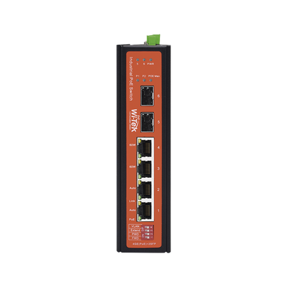 Switch Industrial PoE++ y pasivo de 24V / No administrable con 4 puertos Gigabit + 2 SFP / Presupuesto máx 180 W / Watchdog