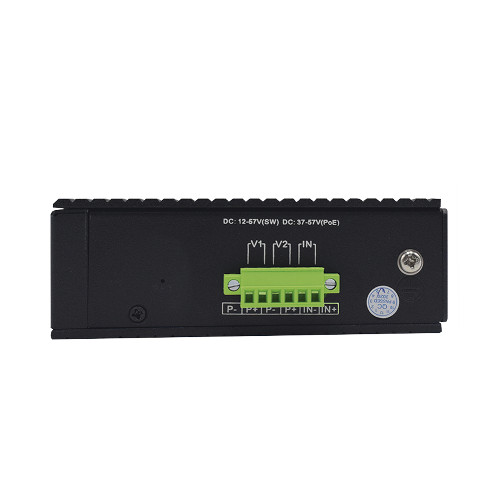 Switch Industrial PoE++ y pasivo de 24V / No administrable con 4 puertos Gigabit + 2 SFP / Presupuesto máx 180 W / Watchdog