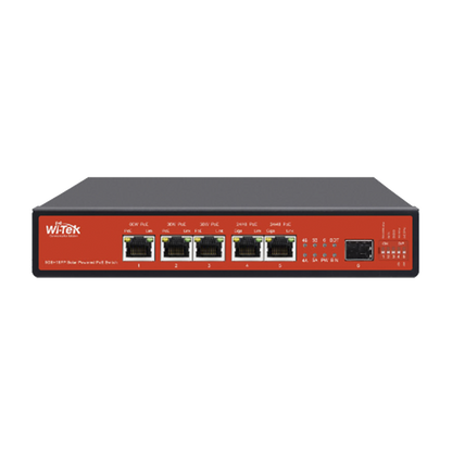 Controlador Solar de 15A con Switch PoE /  1 Puertos Gigabit PoE 802.3 bt / 2 Puertos PoE 802.3 af/at / 2 Puertos PoE Pasivo 24/48 Vcc / 1 Puerto SFP / No administrable