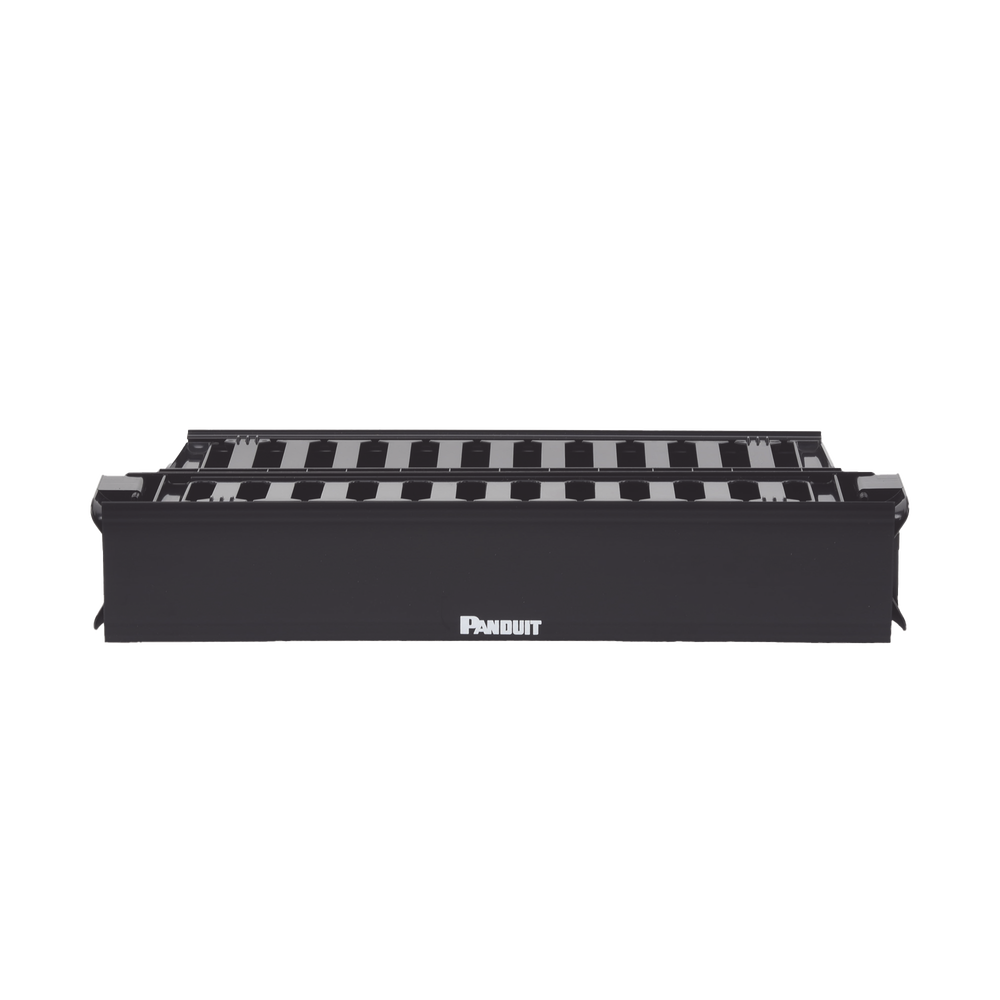 Organizador de Cables Horizontal PatchLink, Doble (Frontal y Posterior), Con Tapa Extendida, Para Rack de 19in, 2UR