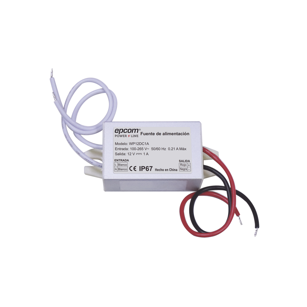 Fuente 12 V  |  1 Amper  |  Waterproof  | Intemperie grado IP67