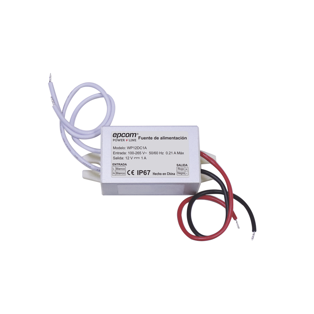 Fuente 12 V  |  1 Amper  |  Waterproof  | Intemperie grado IP67