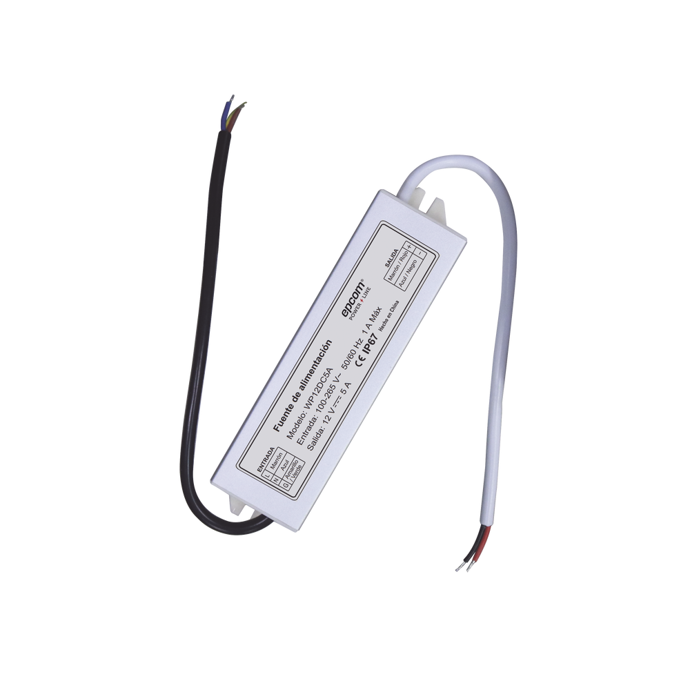 Fuente 12 V / 5 Amperes / Waterproof / Intemperie grado IP67