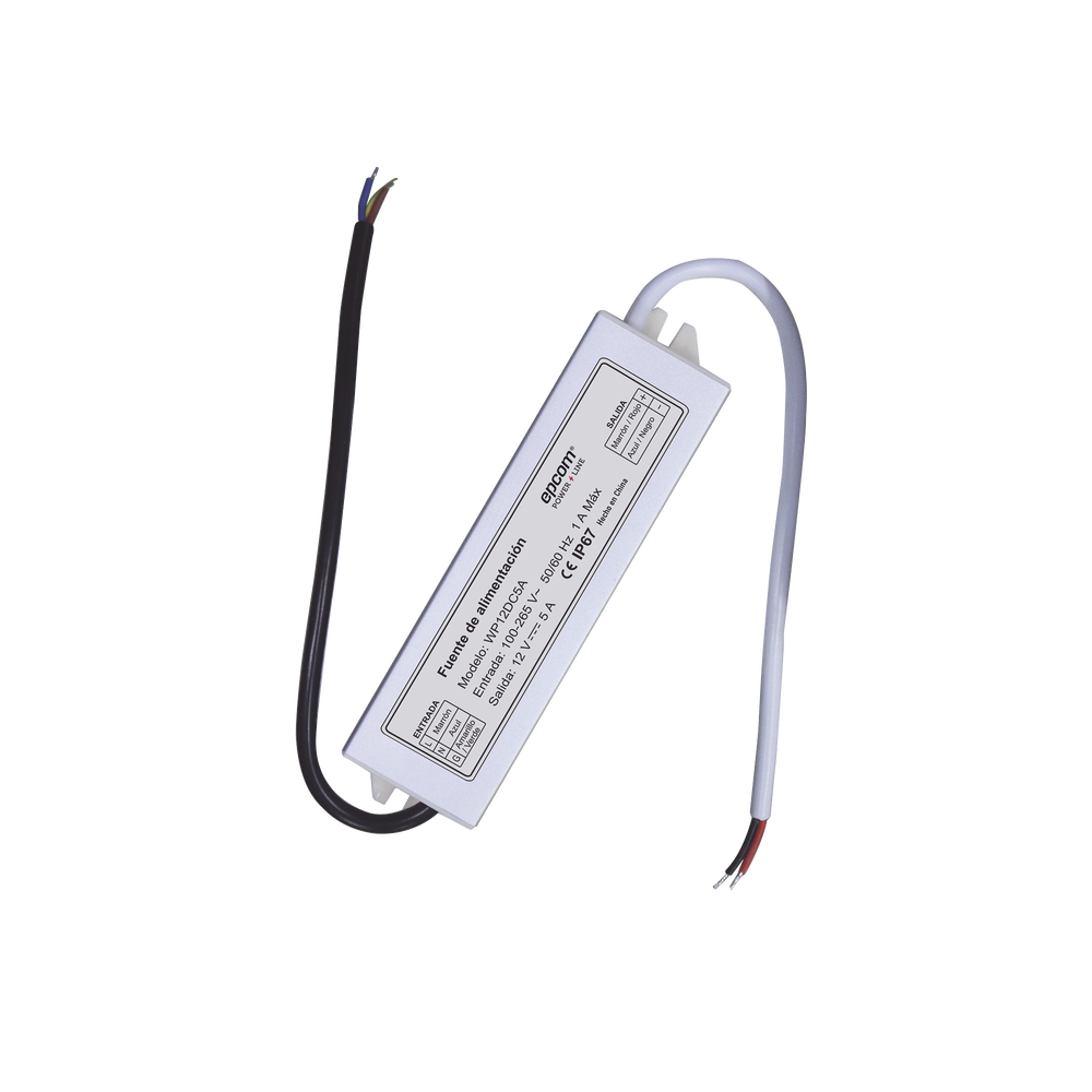 Fuente 12 V / 5 Amperes / Waterproof / Intemperie grado IP67