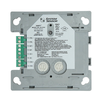 Módulo de Sincronización Inalámbrico / Compatible con Paneles Notifier, Fire-Lite, Silent Knight y Farenhyt / Incluye Baterías