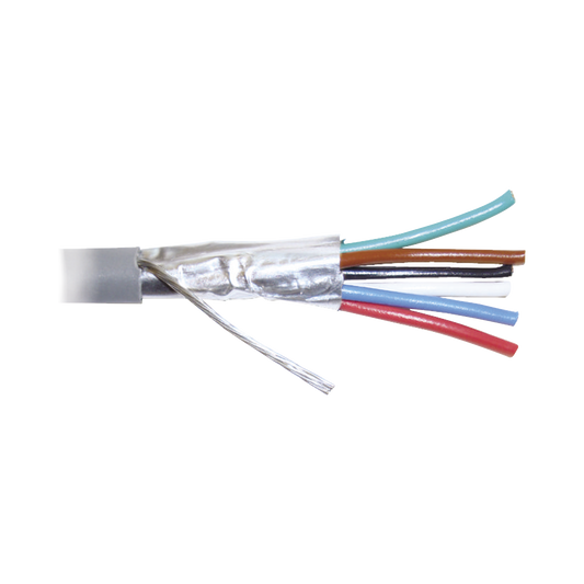 Bobina de 305 Metros (1000 Pies) de Cable 8 Conductores, 22 AWG, Tipo CMR, de Color Gris para Aplicaciones en Alarmas de Intrusión /Control de Acceso/Interfonos y TV Porteros/Automatización/Audio y Voceo.