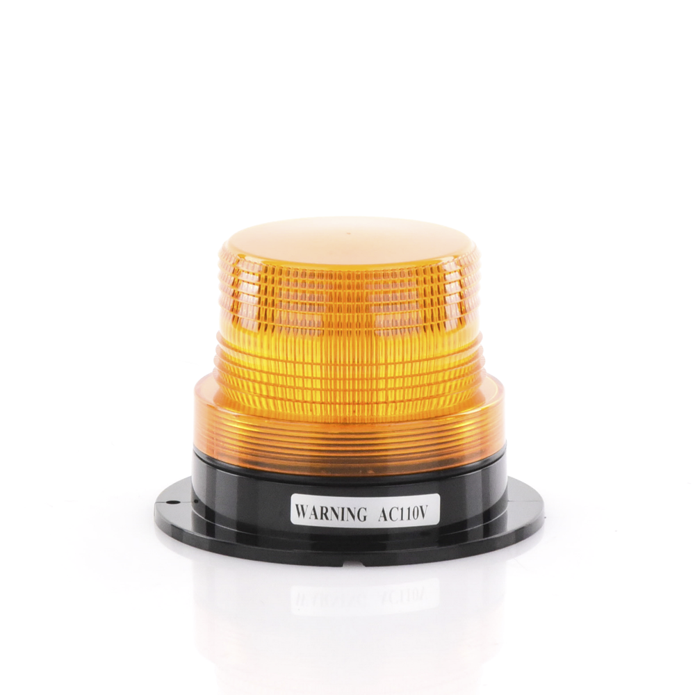 Burbuja Brillante de Larga Vida Útil, con 8 LEDs Color Ambar, Domo Ambar, 110 Vca