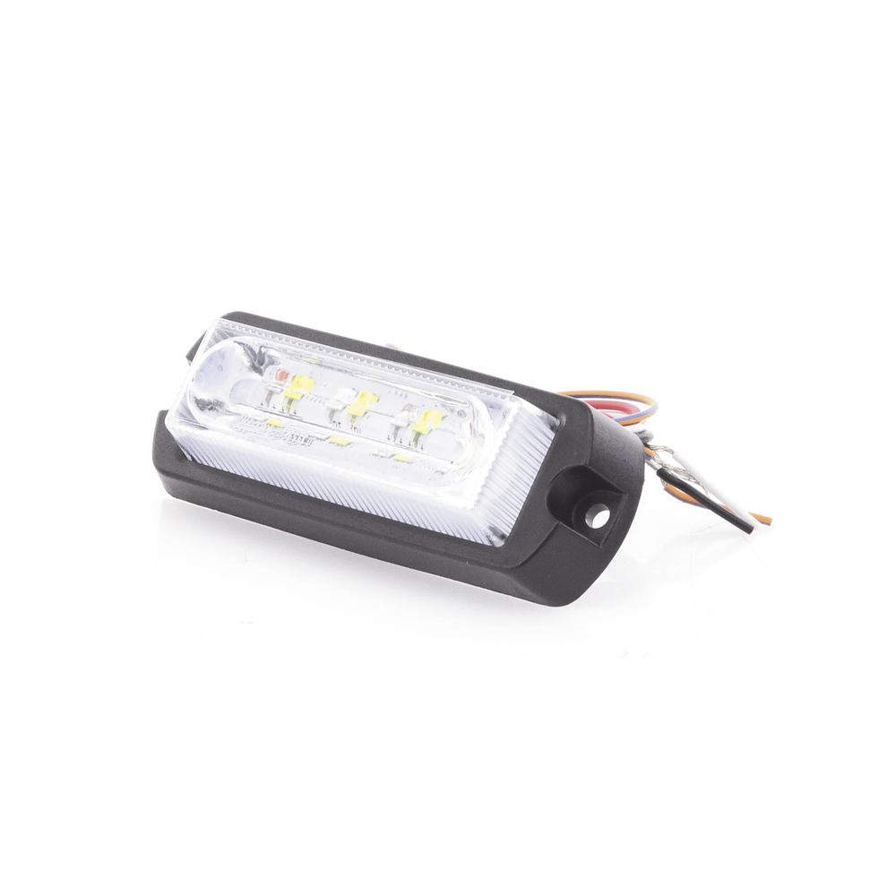 Luz Auxiliar Ultra Brillante de 8 LED, color Ámbar / Claro , con mica transparente.