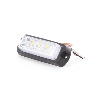 Luz Auxiliar Ultra Brillante de 8 LED, color Ámbar / Claro , con mica transparente.