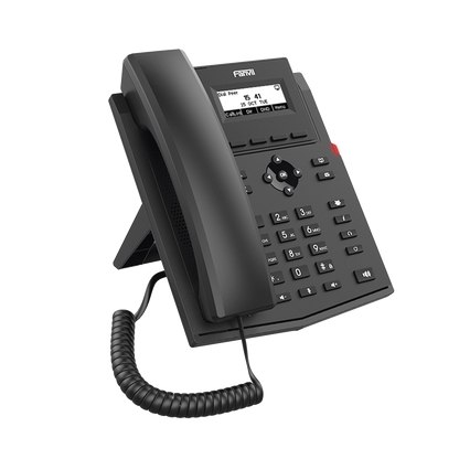 Teléfono IP empresarial para 2 lineas SIP con pantalla LCD,  Puertos Gigabit, Códec Opus, conferencia de 6 vías, PoE.
