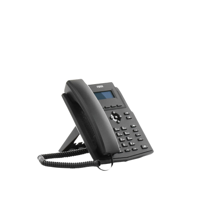 Teléfono IP empresarial para 2 lineas SIP con pantalla LCD,  Puertos Gigabit, Códec Opus, conferencia de 6 vías, PoE.