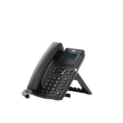 Teléfono IP / 2 Líneas SIP / Pantalla LCD 2.3" 132x64 / Audio HD G.722 y Opus / Conferencia 6 Vías / PoE 802.3af / Puertos Ethernet Duales 10/100 / Soporte EHS