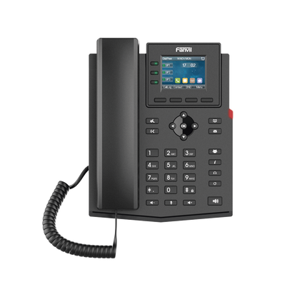 Teléfono IP empresarial para 4 líneas SIP con pantalla LCD de 2.4 pulgadas a color, Opus y conferencia de 3 vías, PoE.