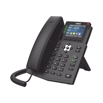 Teléfono IP / 6 Líneas SIP / Pantalla LCD a Color 2.8" / Audio HD G.722 y Opus / Conferencia 3 Vías / Puertos Gigabit / PoE 802.3af / OpenVPN / IPv6