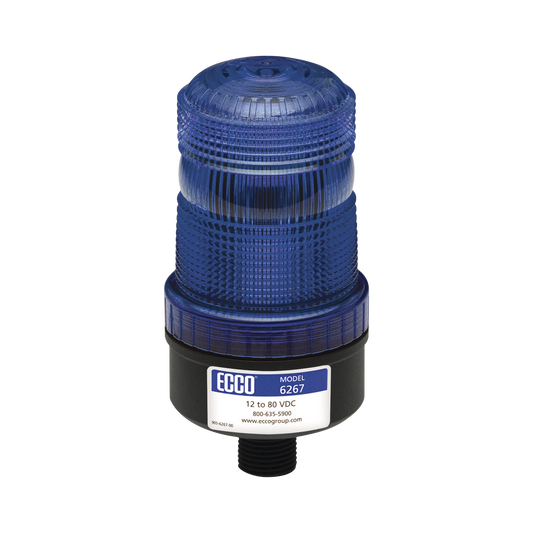 Mini baliza de LED color azul montaje permanente SAE Clase III