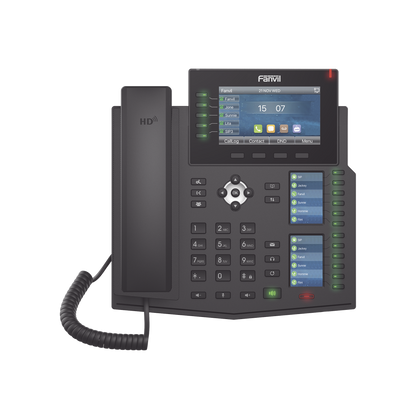 Teléfono IP Empresarial con Estándares Europeos, 20 lineas SIP con pantalla LCD a color, 60 teclas DSS/BLF, puertos Gigabit, IPv6, Opus , PoE/DC