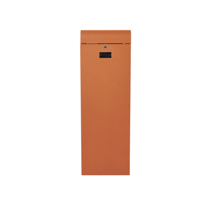 Barrera vehicular derecha / Soporta brazo de hasta 3 m / Apertura en 1.5 s /Final de carrera ajustable por programación / Movimiento fluido / Diseño elegante color naranja