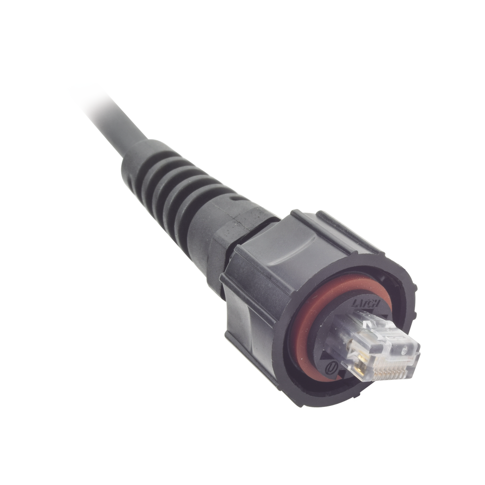 Patch Cord Industrial "Ruggedized" a Plug Modular, Cat6, de 3 ft, Color Negro