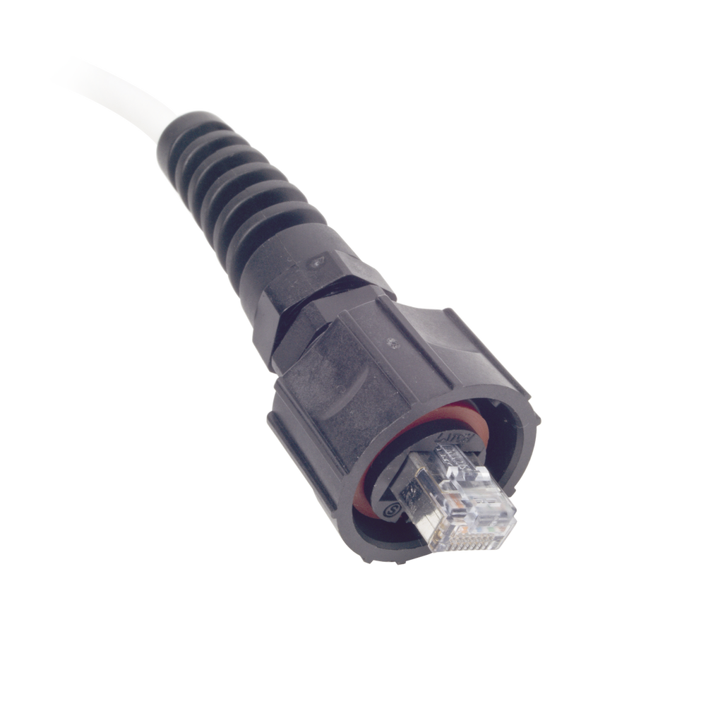 Patch Cord Reforzado Industrial (Ruggedized), Cat6A Blindado S/FTP, CM/LS0H, 1.52 Metros (5 Pies)