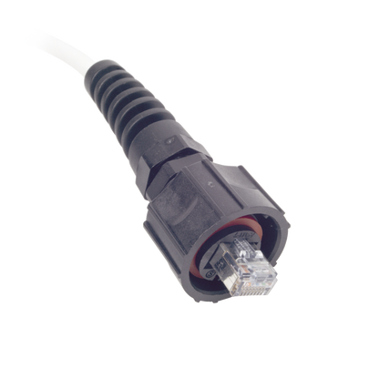 Patch Cord Reforzado Industrial (Ruggedized), Cat6A Blindado S/FTP, CM/LS0H, 2.13 Metros (7 Pies)