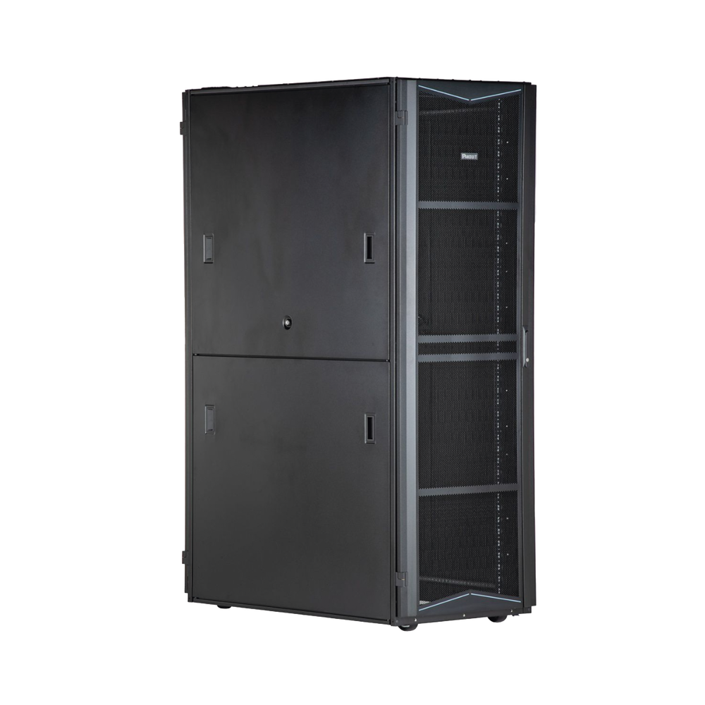 Gabinete FlexFusion para Centros de Datos, 45 UR, 700 mm de Ancho, 1070 mm de Profundidad, Sin Paneles Laterales, Fabricado en Acero, Color Negro