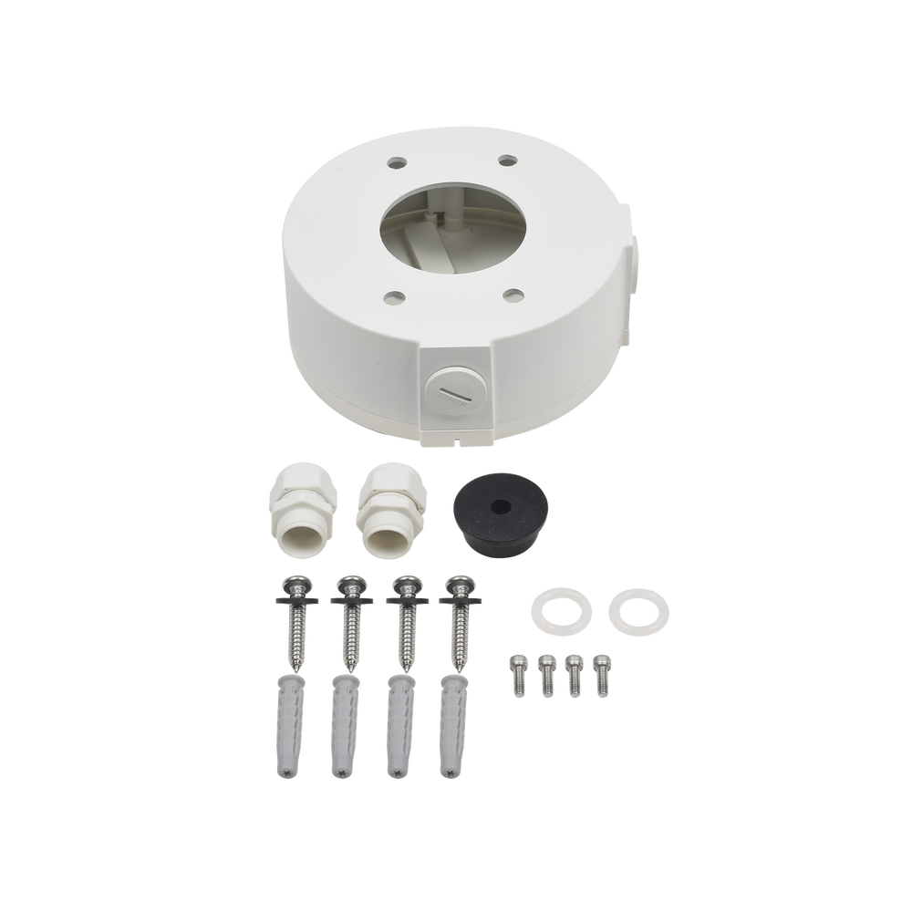 Caja de Conexiones Universal / Uso en Interior / Fabricada en Metal / Color Blanco / Uso en Bala - Domo - Turret