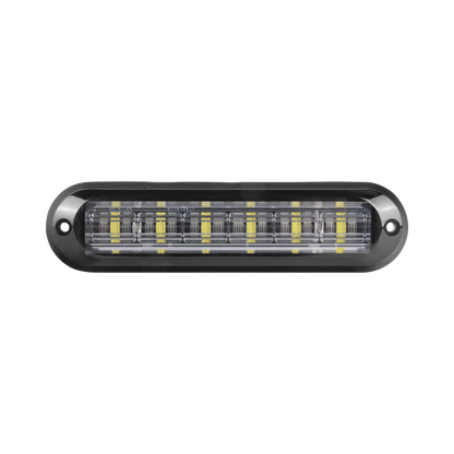 Luz Auxiliar Ultra Brillante  IP67 de 6 LEDs, Color Ambar/Claro, con mica transparente y bisel negro