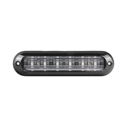 Luz Auxiliar Ultra Brillante IP67 de 6 LEDs, Color Claro, con mica transparente y bisel negro