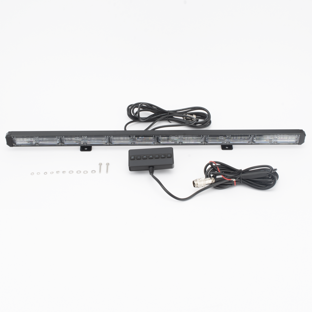 Barra de luz de advertencia de 6 Módulos de 6 LED, 30 Pulgadas, Ámbar/Claro