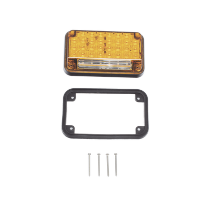Luz de Advertencia de 7X4", Color Ambar, Con Luz de Trabajo, Ideal para Ambulancias