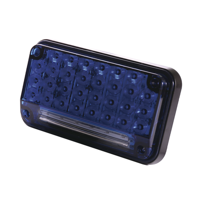 Luz de Advertencia de 7X4", Color Azul, Con Luz de Trabajo, Ideal para Ambulancias
