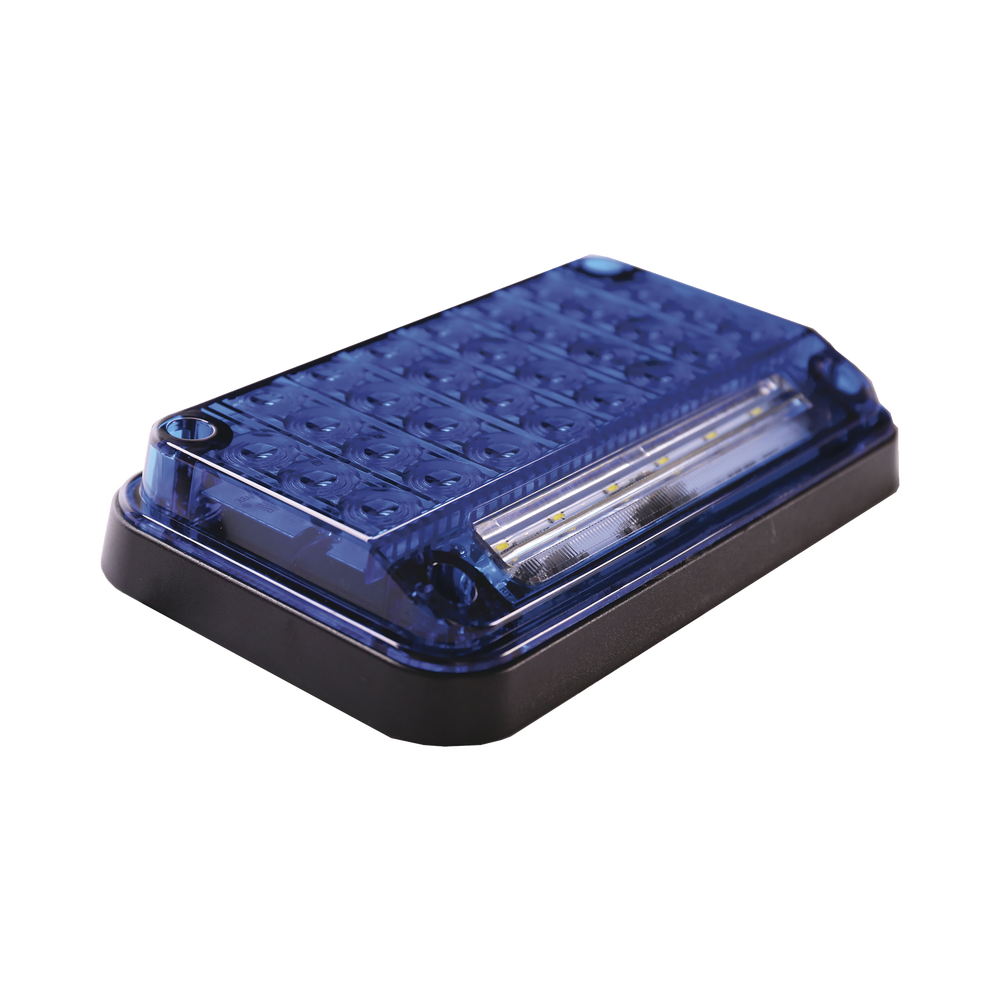 Luz de Advertencia de 7X4", Color Azul, Con Luz de Trabajo, Ideal para Ambulancias