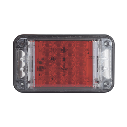 Luz de Advertencia de 7X4", Color Rojo, Con Luces de Trabajo, Ideal para Ambulancias