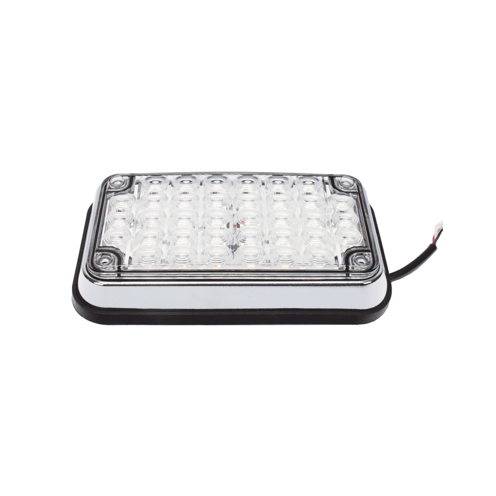 Luz de Advertencia de 6X4", Bicolor Rojo/Claro, Ideal para Ambulancias