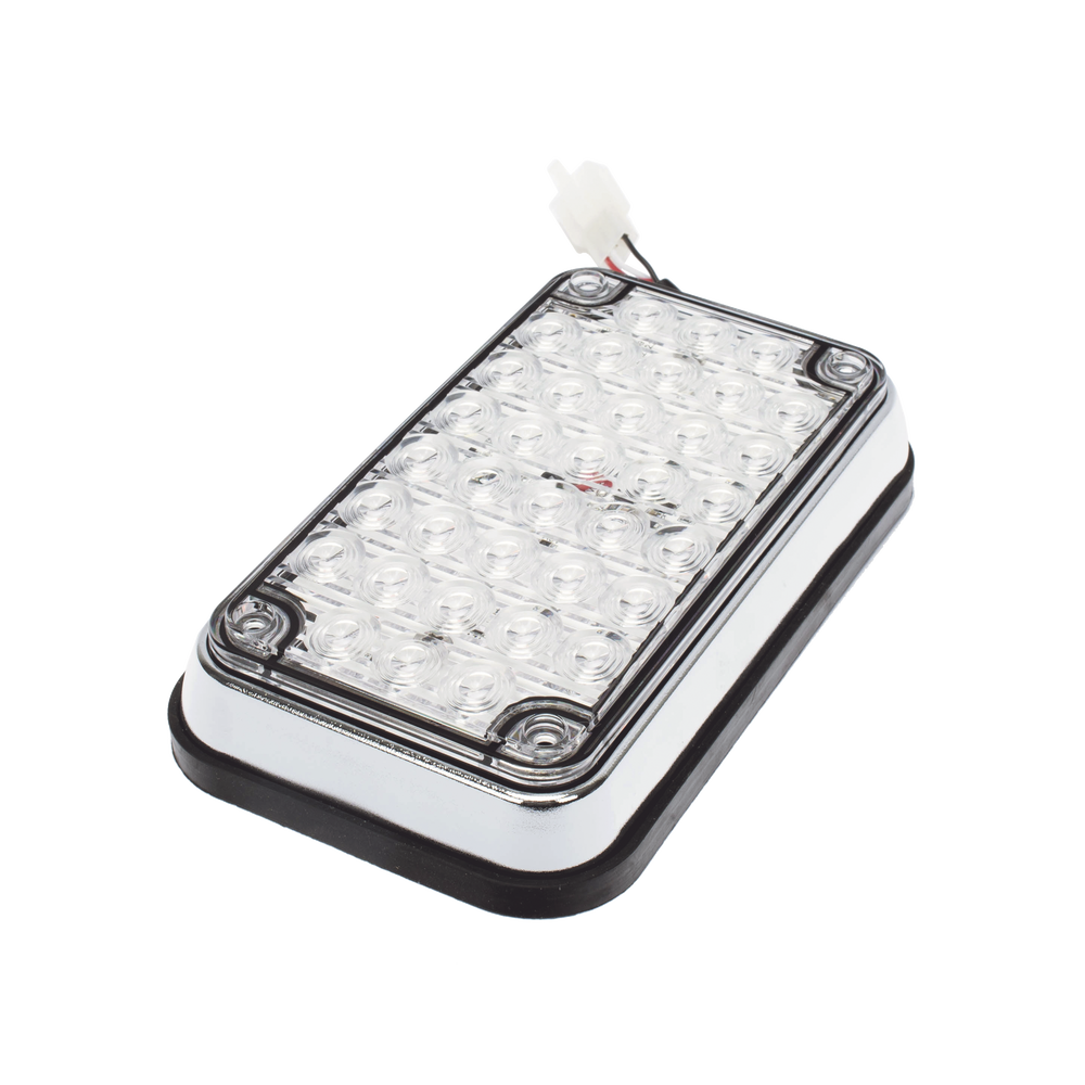 Luz de Advertencia de 6X4", Bicolor Rojo/Claro, Ideal para Ambulancias
