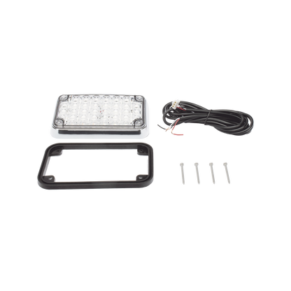 Luz de Advertencia de 6X4", Bicolor Rojo/Claro, Ideal para Ambulancias