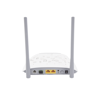 ONU/ONT - Router GPON WIFI N 300 Mbps / Frecuencia de 2.4 GHz / 1 puerto GPON SC-APC / 2 puertos LAN (1 GE/ 1 FE) / 1 puerto POTS (FXS) / Soporta AgiNet Config - AgiNet ASC (herramienta de gestión remota)
